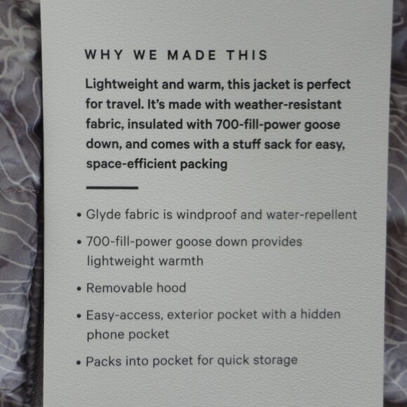 NWT LULULEMON ELPM Purple Grey Multi 700 Fill Pack It Down Again Hooded Jacket 4 - Picture 9 of 10